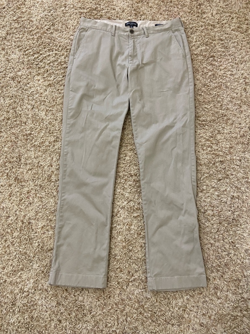Men's Khaki Straight Fit Pants - Beige